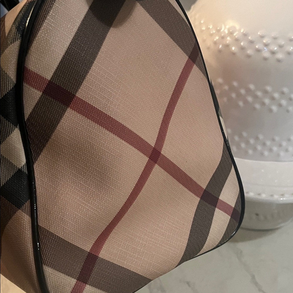 Burberry Beige and Black Plaid Satchel - Picture 3 of 13